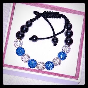 Blue and White/Silver Crystal Bracelet